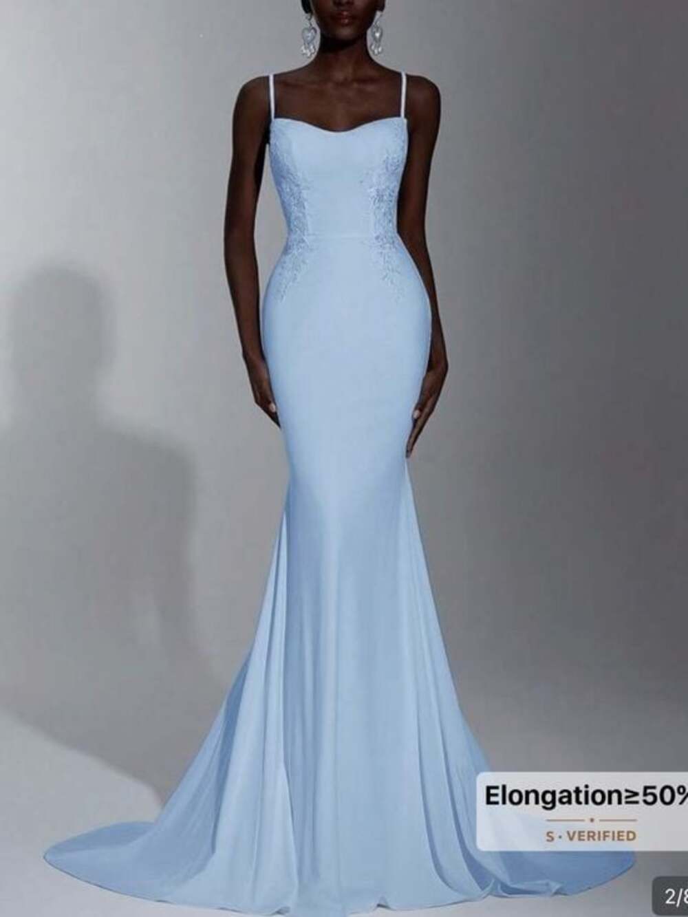 SHEIN Light Blue Open Back Mermaid Gown New Size 4